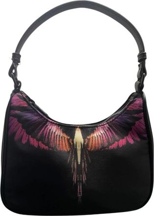 Marcelo Burlon Tassen, Dames, Zwart, ONE Size, Nylon, Mini Schoudertas