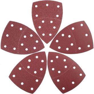 OEM Juego De 100 L&aacute;minas Abrasivas Triangulares, 105 X 152 Mm, 11 Agujeros Cada Una, Grano 20 X 40/60/80/120/240 Para Lijadora Multiusos -crezuo