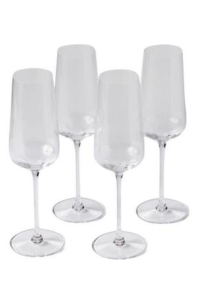 Fable Interiors The Flute Set of 4 Glasses in Clear at Nordstrom