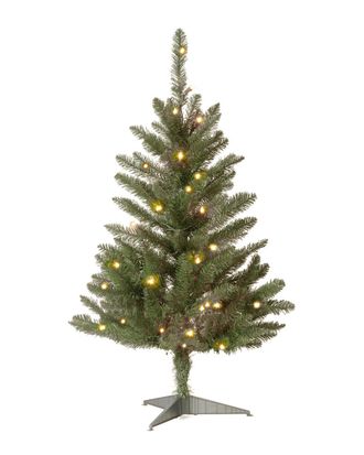 National Tree Company 3Ft Kingswood Fir Wrapped Pencil Tree With 50 Clear Lights