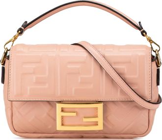 Fendi Pre-owned Womens Baguette Mini Quilted Leather - Coral - One Size