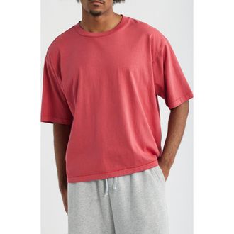 BP. Garment Dyed Boxy Crop T-Shirt in Red Beauty at Nordstrom, Size Xx-Large