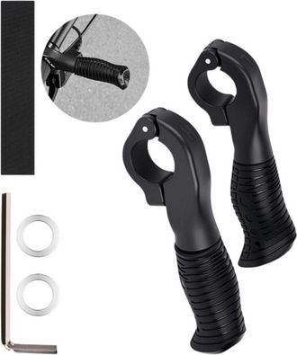 OEM Manillar Asistido Para Bicicleta De Monta&ntilde;a, Pu&ntilde;os De Goma - Negro