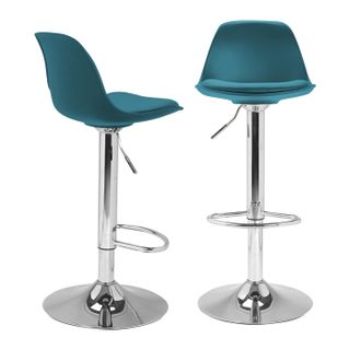 IDMarket Set Di 2 Sgabelli Da Bar Design Blu Anatra Karl