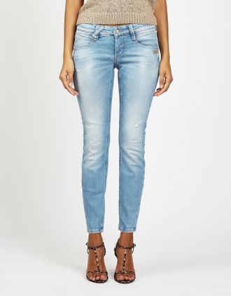 Gang Skinny-fit-Jeans GANG 94NENA, Damen, Gr. 30, N-Gr, light destroy blau, Denim/Jeans, Obermaterial: 90% Baumwolle, 6% Polyester, 4% Elasthan, skinny fit