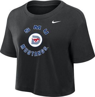 Nike SMU Mustangs Nike Womens Dri-FIT Cropped T-Shirt in Black | W11840P404SMUN-BLK