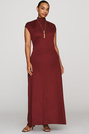 Anthropologie By Anthropologie Mock Neck Slim Midi Dress