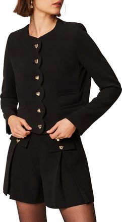 Twin-Set Cropped Black Jacket High-Waisted Shorts Suit
