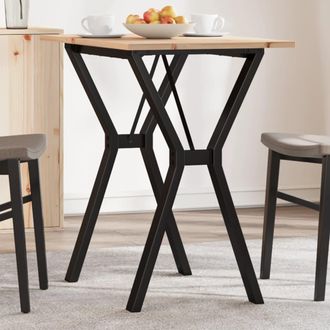 vidaXL Vidaxl - Mesa De Comedor Marco Y Madera Maciza Pino Y Acero 80x50x75 Cm