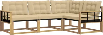 vidaXL Conjunto De Sof&aacute;s De Exterior 4 Uds. Y Beige Vidaxl