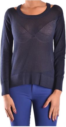 Michael Kors Rondgebreide Trui - Dames - Ronde hals truien - Blauw - XS - Truien & Vesten
