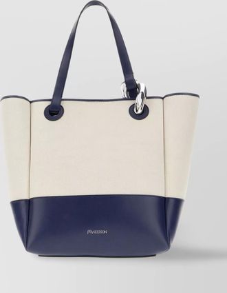 J.W.Anderson two-tone canvas and leather corner shopping bag
