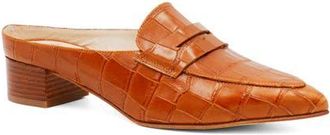 Amalfi By Rangoni Adepto Croc Embossed Mule in Nocciola Cocco Bengali at Nordstrom, Size 7.5