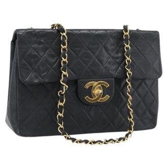 Chanel Pre-owned Vintage Schoudertas - Dames - Pre-owned - Zwart - Maat: ONE Size Leer