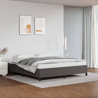 vidaXL Estructura De Cama Sin Colch&oacute;n Cuero Sint&eacute;tico Gris 160x200 Cm Vidaxl