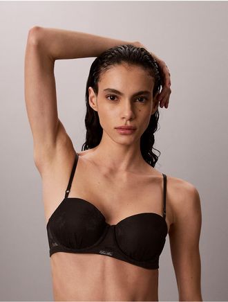 Calvin Klein Womens Icon Stretch Lace Push Up Balconette - Black - 32B