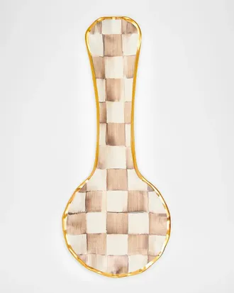 MacKenzie-Childs Mocha Check Spoon Rest