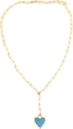 Panacea Stone Heart Y-Necklace in Blue at Nordstrom
