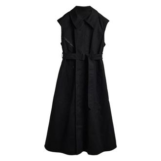 Yohji Yamamoto Kleedjes, Dames, Zwart, S, UT Twill Dress