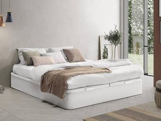 Vente-Unique Ottoman Bedframe - 180 X 200 Cm - Matte White - HESTIA By YSM&Eacute;E | Size: Double