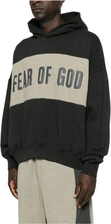 Fear of God Cropped Relaxed Paneled Hoodie - Heren - Hoodies - Grijs - M - Katoen - Hoodies & sweatvesten