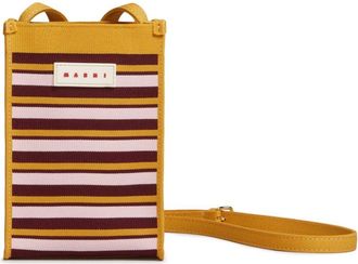 Marni logo-appliqué cross body bag - women - Polyester/Polyurethane/Polyester - One Size - Orange