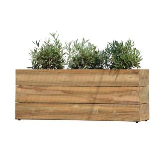 Jan Kurtz Blumenk&uuml;bel Minigarden 25 x 100 cm, Teakholz natur
