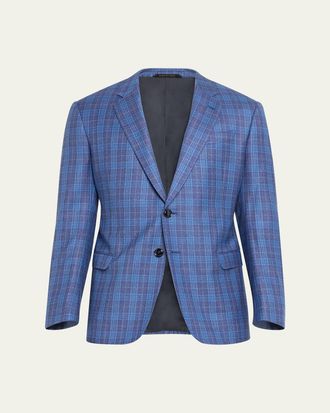 Giorgio Armani Mens Plaid Wool Sport Coat