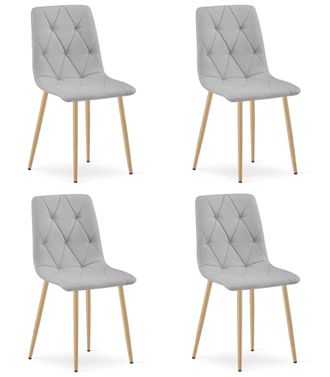 OEM Silla Libra - Tela Gris Claro / Patas Color Madera X 4