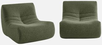 Sweeek Sof&aacute; Modular En Tejido Efecto Alpaca, 2 Plazas