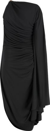 Bottega Veneta Womens Draped One-Shoulder Dress Black Viscose