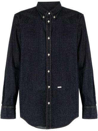 Dsquared2 Overhemd met logoplakkaat - Blauw