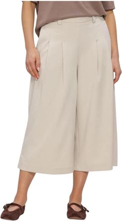 Moss Copenhagen Maryla Henrika HW Culotte Pants - Dames - Vrijetijds broeken - Beige - M - Polyester - Broeken