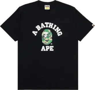 A Bathing Ape ABC Camo College T-Shirt Black Green 1M30110004-BLACK-GREEN