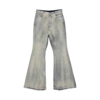 Rick Owens Wide Jeans, male, Blue, W32, Blue Faded Wash High Waist Jeans