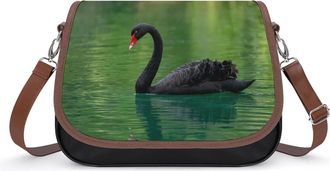 Generic Swan Swimming Fashion Womens Crossbody Bags Novelty Handbag Shoulder Bag Purse