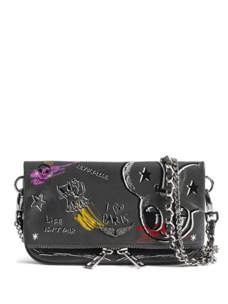 Zadig&Voltaire x Humberto Cruz Rock Nano clutch bag - women - Grained Calf Leather - One Size - Black