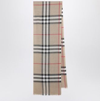 Burberry Wool and silk scarf with Check motif