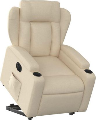 vidaXL Sill&oacute;n El&eacute;ctrico Reclinable Elevable De Tela Color Crema Vidaxl