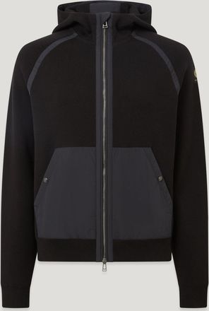 Belstaff View Hooded Full Zip Mens Cotton Milano Mix Media Black Size 2XL