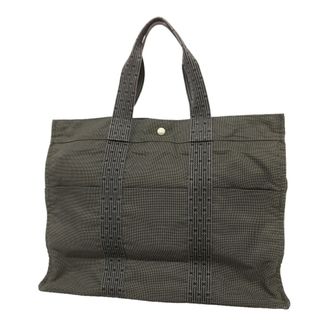 Herm&egrave;s Gray Nylon Tote Bag (Pre-Owned)