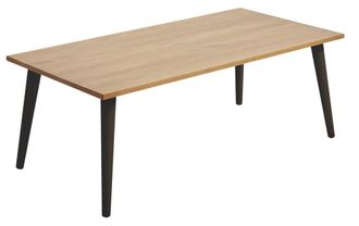 HOGAR 24 Mesa de Centro Fija Color Encerado y Negro. Medidas: 100 x 50 cm