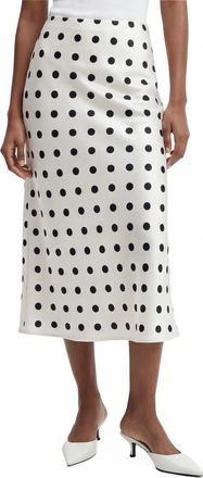 By Design Melanie Satin Midi Skirt in Ivory/Black Polka Dot at Nordstrom Rack, Size X-Small