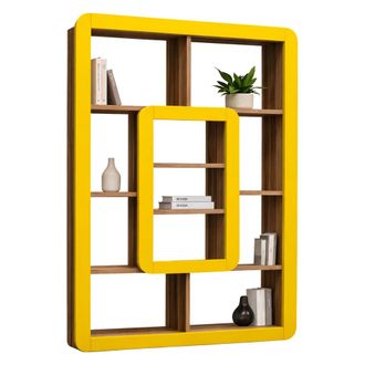 Dmora Estanter&iacute;a Caltrano, Biblioteca 8 Estantes, Instalaci&oacute;n Libre, Tono Nogal, 108x22x140h Cm Marr&oacute;n Nogal