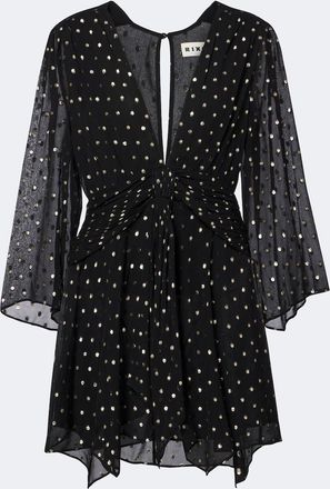 Rixo Clove polka-dot chiffon minidress