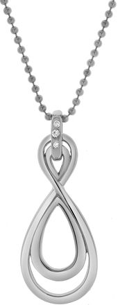 LuvMyJewelry Calithea Sterling Silver 0.03 Ct Diamond Infinity Teardrop Pendant