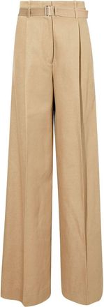 Proenza Schouler Nautral Dana Wide-Leg Trousers - Womens - Cotton/Linen/Flax