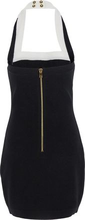Balmain Womens Black Dress With Square Neckline And Decorative Buttons Viscose