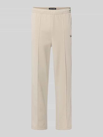 Pegador Sweatpants mit Label-Stitching Modell Motus Track Pants in Ecru, Gr&ouml;&szlig;e XXL