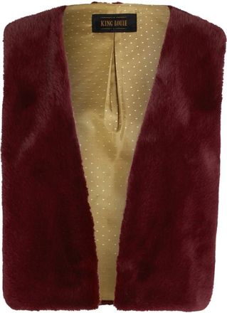 King Louie Viva Gilet Silver Fur - Dames - Jassen - Rood - Maat: M Taf